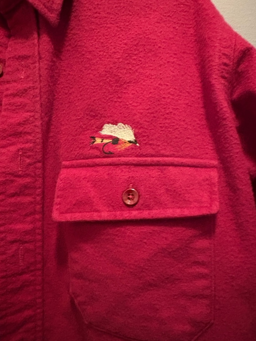 L.L. Bean Red Button-Down Casual Shirt Vintage Flannel 17 Coastal Fisherman - Picture 2 of 10